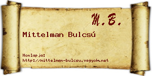Mittelman Bulcsú névjegykártya