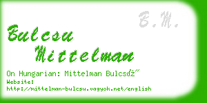 bulcsu mittelman business card
